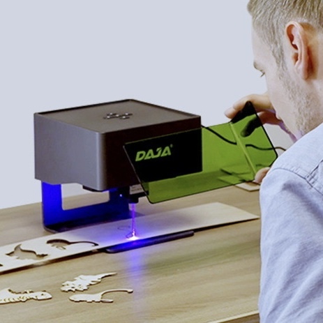 DAJA DJ6 Mini Laser Engraver Cutter Laser Engraving Machine Laser Printer Machines for Wood Plastic Bamboo Leather 80*80Mm Area