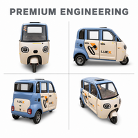 Tricycle électrique de fret à carrosserie fermée, mini, 4 portes, 3 passagers, EV basse vitesse, haute capacité de charge, avec toit, directement de l'usine