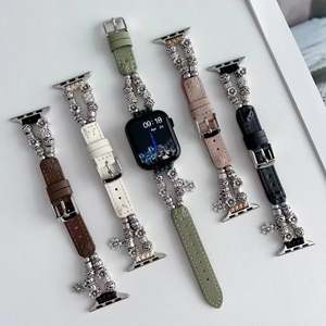 Bracelets perlés de remplacement pour montres connectées <span class=keywords><strong>Apple</strong></span> <span class=keywords><strong>Watch</strong></span> pour femmes – Sangles compatibles avec les séries 8/7/6/5/4/3/2 - Product Image 6