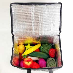 Portable Non-Woven <b>Cooler</b> Bag Reusable Aluminum Foil Insulated Tote for Groceries Thermal <b>Food</b> with Waterproof Feature - Product Image 5