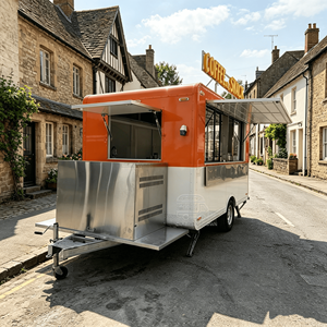 Towable Hot Dog Cart With <b>Grill</b> Mobile Beverage Trailer Coffee Trailer Ice Cream Burgers Fast Food Snack Van Food Truck - Product Image 1