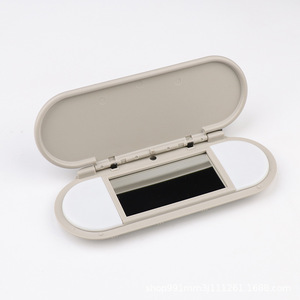 Mini miroir de courtoisie pare-soleil avant F55 F56 F60 à clipser, miroir de maquillage en plastique, ensemble complet gris noir - Product Image 2