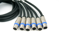Câble audio professionnel 6 canaux 4x2,5 mm² |   Connecteurs multipolaires 25 broches et fiches métalliques 4 conducteurs |   Câble robuste pour scène et studio
