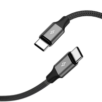 Kabel Pengisian Cepat USB-C ke USB-C 3A Mendukung Pengisian Cepat dan Transfer Data, Kabel Data Tipe-C Berbahan Aluminium Terjalin