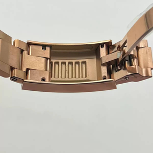 Boîtier de montre en acier inoxydable de 40 mm avec bracelet en or rose complet, verre saphir, compatible avec les mouvements NH34/NH35 - Product Image 3