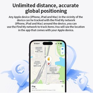 เครื่องติดตาม GPS สำหรับสัตว์เลี้ยง Apple Find My Network ป้ายแท็กอัจฉริยะ ป้องกันการสูญหาย สำหรับกุญแจ กระเป๋า กระเป๋าเงิน จักรยาน บัตร - Product Image 1