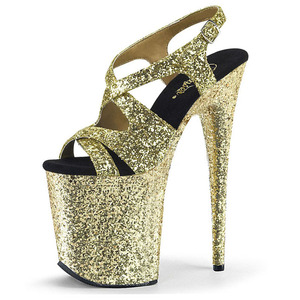 Sandalias de Tacón Alto de 20 cm con Punta Descubierta para Pole Dance, con Purpurina Plateada Brillante, Modelo Banquete, Pasarela, Discoteca, Stripper - Product Image 3