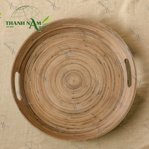 Juego de bandejas para servir de bambú ecológico, elegantes y personalizadas, OEM, cocina ecológica, restaurante, exhibición de comida y Decoración de mesa para el hogar - Product Image 5