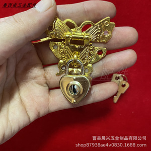 Chinese Style Butterfly Zinc Alloy <b>Lock</b> 50x42mm For Wooden Box Durable Furniture <b>Lock</b> Buckle - Product Image 4