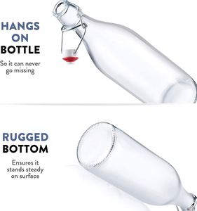 Cap 500ml Flip-Top Home Brew <b>Beer</b> Bottles Swing Top Grolsch Glass Bottles 16oz With Stoppers - Product Image 4