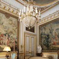 Revêtement mural vintage en arche de style chinois pour bureau, panneau mural de style cour avec sculptures florales