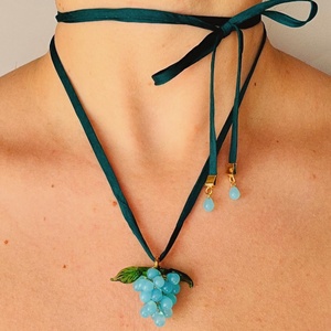 Bãi biển loạt thép không gỉ Chuỗi vòng cổ đầy màu sắc trái cây-phong cách nho Mặt dây chuyền khăn Dải thiết kế độc đáo - Product Image 3