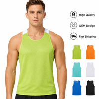 Débardeur en tissu mesh sans manches de qualité supérieure, séchage rapide, respirant, vêtements de sport pour la course à pied, impression personnalisée du logo, débardeur pour homme