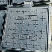 Couverture de regard et de grille d'égout en fer EN124 D400, noire, durable, taille personnalisée pour la sécurité routière