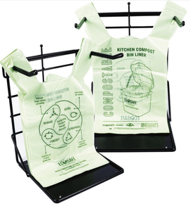 Sacs de courses en plastique 100 % biodégradables et compostables, sacs en polyéthylène type T-shirt, sacs en PBAT, PLA, amidon de maïs, certifiés TUV OK Compostable EN13432 - Product Image 4