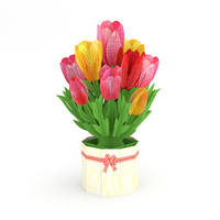 Mini Ramo de Flores de Papel Hecho a Mano de Lujo Personalizado Gratuito, Flor de Papel Tu;ip