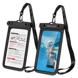 कस्टम लोगो पीवीसी पारदर्शी विरोधी फॉगिंग IPX 8 निविड़ अंधकार मोबाइल सेल फोन बैग मामले थोक के लिए तैराकी यात्रा