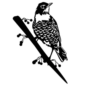 2.6mm thép dày Robin Chim Vườn nghệ thuật kim loại chim cho cây Silhouette cho Patio trang trí ngoài trời Vườn đồ trang trí