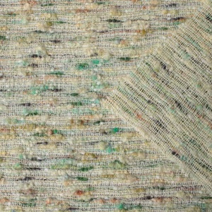 Tissu en laine bouclée multicolore de luxe à la menthe fraîche pour veste de haute couture féminine - Product Image 6