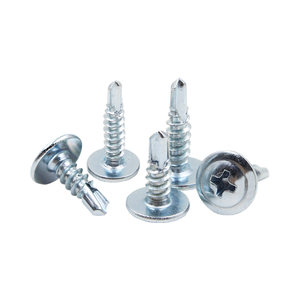 Vis autoperceuses à tête bombée DIN 7504N, vis autotaraudeuses à tête cylindrique plaquées zinc blanc/bleu - Product Image 2