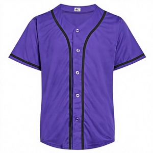 Camiseta de Béisbol Unisex Estampada de Talla Grande, Manga Corta, Cierre de Botones, Absorbe la Humedad, Color Sólido, Ropa Deportiva para Adultos con Protección UPF - Product Image 1