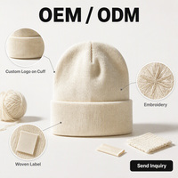 60 couleurs de bonnets tricotés, fabricant de bonnets, broderie de logo personnalisé, bonnets d'hiver épais à revers pour hommes et femmes