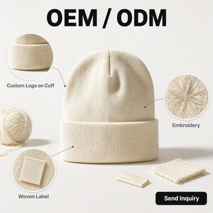 60 couleurs de bonnets tricotés, fabricant de bonnets, broderie de logo personnalisé, bonnets d'hiver épais à revers pour hommes et femmes - Product Image 3