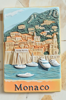 Haute qualité personnalisé petit aimant de réfrigérateur en résine 3D effet de soulagement Monaco Souvenir de voyage bon pour un usage domestique