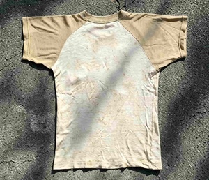 Custom Raglan Sleeve Washed Distressed <b>T</b>-<b>Shirt</b> Chain Embroidery Slim Fit Thick Rib <b>Collar</b> Short Sleeve - Product Image 3