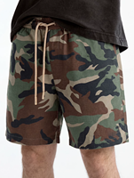 Shorts décontractés personnalisés pour hommes, motif camouflage, taille élastique avec cordon de serrage, coupe ample, pour l'été, la plage et les activités de plein air