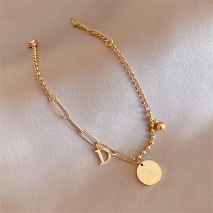 Pulseras Populares de Acero Inoxidable con Cadena de Eslabones y Colgante de Disco - Product Image 2