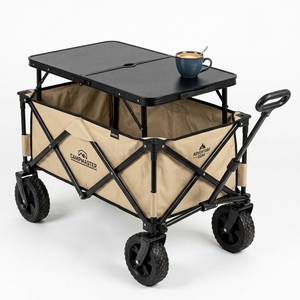 E-Commerce Portable Folding Camping Wagon 150KG Capacity Lightweight <b>Foldable</b> Utility Cart with <b>Table</b> Compatibility for <b>Picnic</b> - Product Image 5