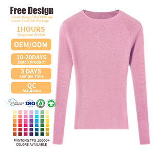 Ropa de diseñador, prendas de punto para mujer, suéteres cómodos de manga larga, cuello redondo ligero, jersey de Cachemira 100% - Product Image 2