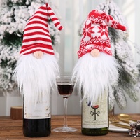 Nuevas Decoraciones Navideñas, Gorro Tejido, Muñeco de Gelo sin Rostro, Funda para Botella de Vino y Decoración