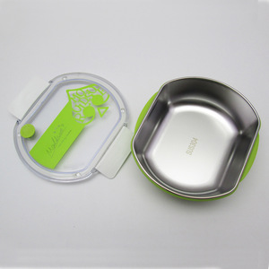 Boîte à lunch en acier inoxydable Moldesu, rectangulaire, avec couvercle hermétique, bleu, vert, rose, boîte à bento pour étudiants - Product Image 4
