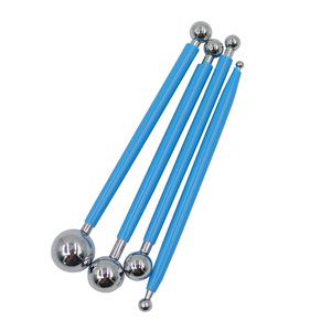 Outils de modelage de boules en métal AK 4pcs DIY Fondant Outils de décoration de gâteaux Stylo à 8 têtes Outils de fabrication de fleurs en Gumpaste pour le bricolage en argile - Product Image 4
