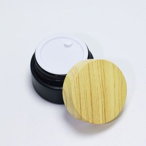 Tarros de Vidrio Negro Mate para Crema Facial Cosmética de 5/10/15/20/30/50/100G con Tapa de Plástico/Madera, Disponibles al por Mayor - Product Image 2