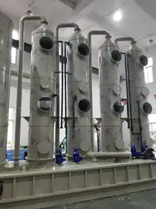 Multietapa conjunto de residuos de tratamiento de Gas de la restregadora + filtro de carbono activado + FRP ventilador centrífugo