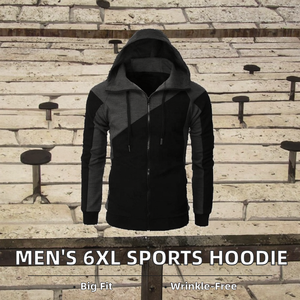 Bán Buôn Người Đàn Ông Của Dây Kéo-up Lông Cừu Hoodies Áo Nỉ Thể Thao Giản Dị Quá Khổ Áo Khoác Rắn Đội Mũ Trùm đầu Cổ Áo Chống Nhăn - Product Image 2