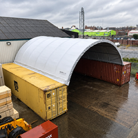 Abri en dôme PVC 33x40 pieds, résistant au vent et à la neige, tente conteneur portable à structure en acier pour chantier de construction et entrepôt