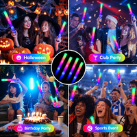 Bâtons lumineux LED en mousse personnalisables avec logo, 48 cm, colorés, clignotants, pour concerts, mariages, festivals, événements de rave