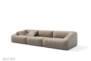 Sofá Seccional de Tela Moderno OEM de 3 Plazas, Estilo Italiano Minimalista, de Lujo Ligero, para Muebles de Villa de Alta Gama - Product Image 5