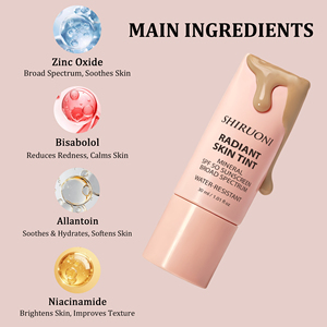 <span class=keywords><strong>Crema</strong></span> <span class=keywords><strong>Solare</strong></span> Minerale SPF <span class=keywords><strong>50</strong></span> Vegana, Resistente al Sudore e all'Acqua, <span class=keywords><strong>con</strong></span> Tinta, <span class=keywords><strong>Idratante</strong></span> Viso, <span class=keywords><strong>Protezione</strong></span> UV, Etichetta Privata - Product Image 3