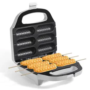 Aifa Corn Dog Waffle Maker Machine con placa de recubrimiento antiadherente Hot Dog Maker Tostadora Make 6 Corn Dog Waffle Machine