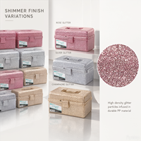 3 niveaux 1. Boîte de rangement pour médicaments en plastique PP avec plateau amovible, rose pailleté, pour la maison, trousse de premiers soins, boîte à pilules