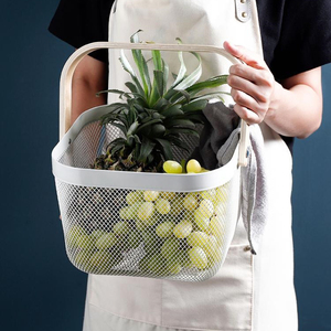 Paniers <span class=keywords><strong>de</strong></span> rangement pliables en fil métallique, paniers à courses pour <span class=keywords><strong>fruits</strong></span> et légumes pique-nique, ustensile en bambou pour <span class=keywords><strong>fruits</strong></span> - Product Image 2