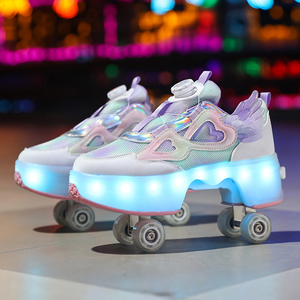 Nouvelles chaussures de sport respirantes à <span class=keywords><strong>LED</strong></span> pour garçons et filles, patins à roulettes, chaussures de sport pour enfants avec semelle extérieure en TPR pour l'hiver/le printemps - Product Image 5