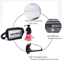Trousse de toilette en plastique transparent givré sacs à cosmétiques de voyage en plastique PVC étanches à l'eau avec poignée