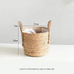 <span class=keywords><strong>Pot</strong></span> de fleurs classique de luxe léger et écologique, <span class=keywords><strong>en</strong></span> paille tressée à la main, avec couvercle <span class=keywords><strong>en</strong></span> jonc de mer, panier <span class=keywords><strong>en</strong></span> vigne tressée, capacité de 3 à 4 L - Product Image 5