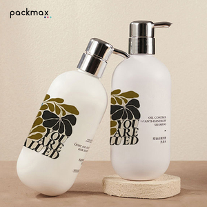 400ml White PET Round Shoulder Bottom Thickened Pump Sprayer <b>Shampoo</b> Bottle-High End Hair Lotion Custom Wholesale - Product Image 6